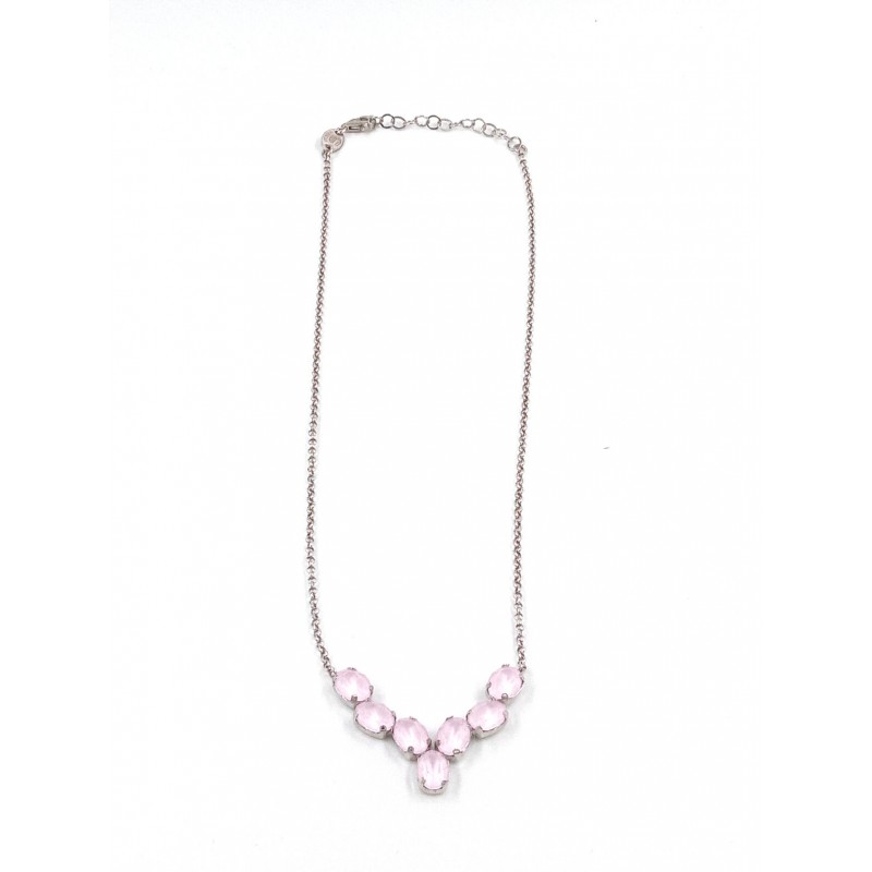 COLAR PRATA OVAL ROSA A3513-86RG COLAR PRATA OVAL ROSA A3513-86RG