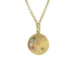 COLAR PRATA LUA MULTICOLOR CHARMING A4061-MDG