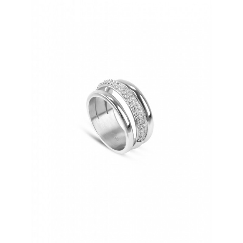 ANEL AÇO SENHORA SILVER FROST CRYSTAL OJSFR02S T-14