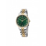 RELÓGIO SENHORA SPLENDORA BICOLOR GREEN DIAL OL9586VB41L