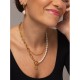 BRINCOS AÇO PEARLY HOOPS GOLD OJEEP07G