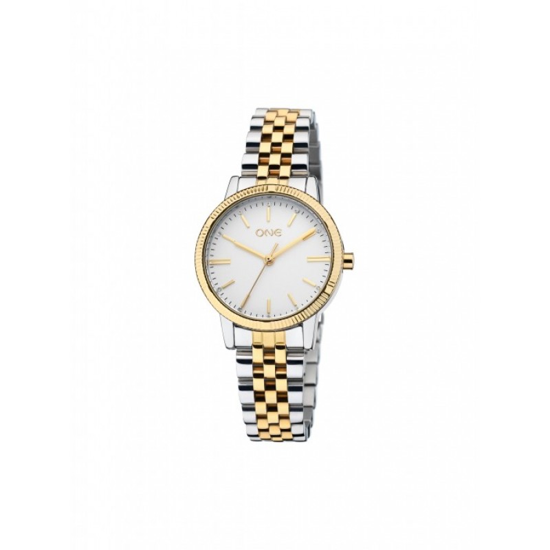 RELÓGIO SENHORA SPLENDORA BICOLOR WHITE DIAL OL9586BB42L