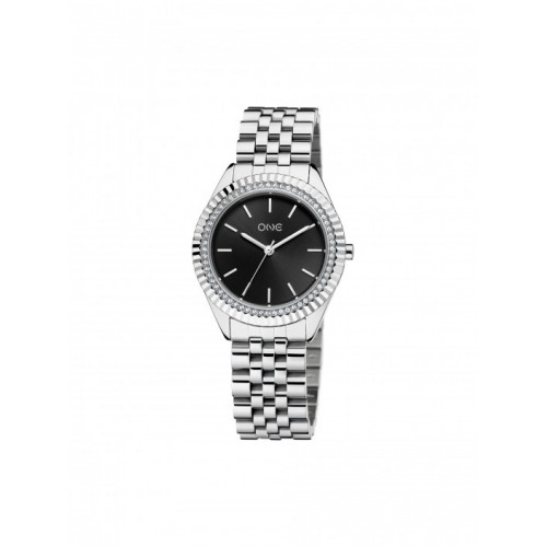 RELÓGIO SENHORA CELEBRITY PRATEADO BLACK DIAL OL9192PS42L
