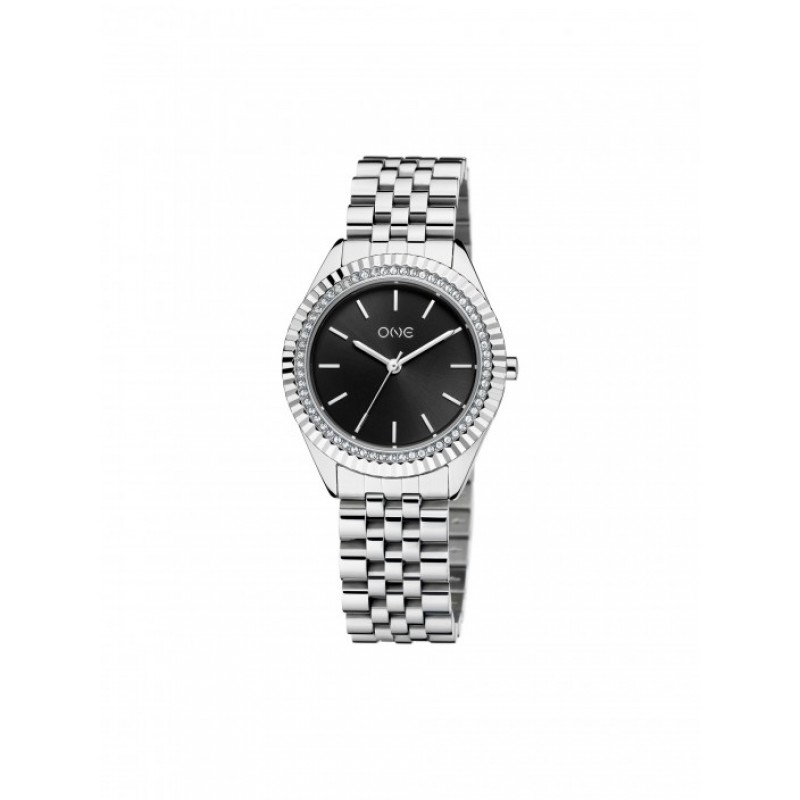 RELÓGIO SENHORA CELEBRITY PRATEADO BLACK DIAL OL9192PS42L