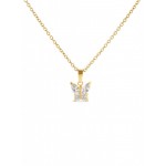 COLAR AÇO SENHORA BUTTERFLY CRYSTAL GOLD OJBN03G