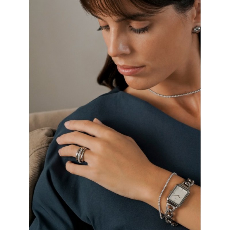 ANEL AÇO SENHORA SILVER FROST CRYSTAL OJSFR02S