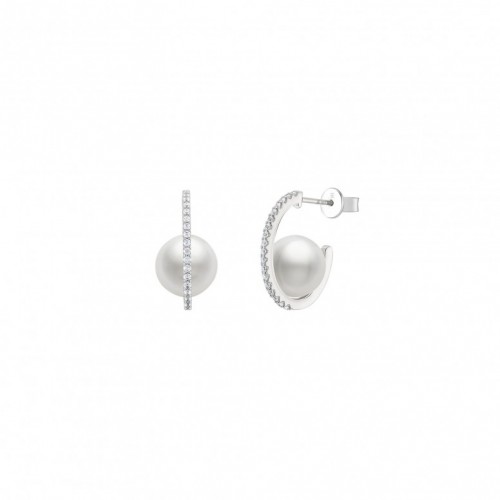 BRINCOS PRATA CLASSY & CHIC PEARL UK.BR.1204.0175
