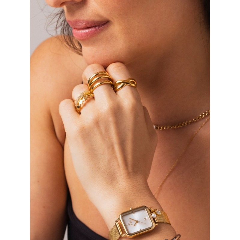 ANEL AÇO SENHORA LUMINOUS TRIPLE GOLD OJLR02G