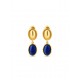BRINCOS AÇO SENHORA ELEMENT LONG BLUE GOLD OJSE03D