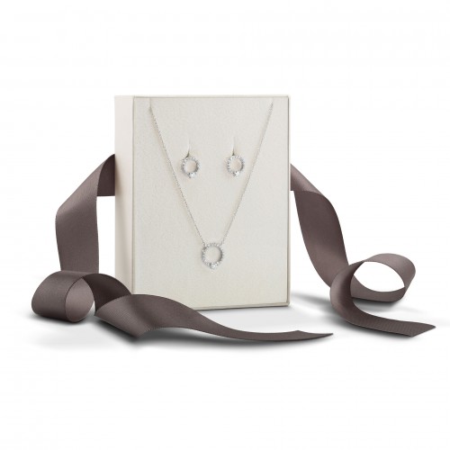 PACK PRATA COLAR E BRINCOS CLASSY & CHIC CIRCLE SILVER UK.PK.1206.0006