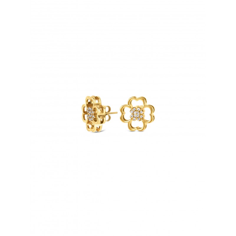 BRINCOS AÇO SENHORA BLISS CRYSTAL GOLD OJBLE01G