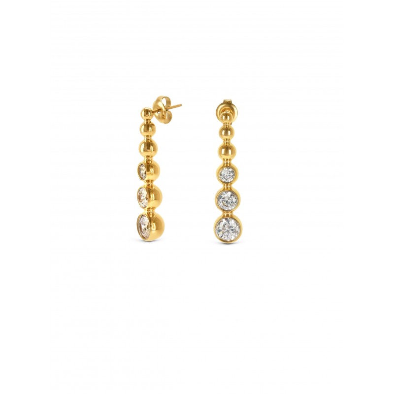 BRINCOS AÇO SENHORA INFINITY CRYSTAL GOLD OJIDE01G