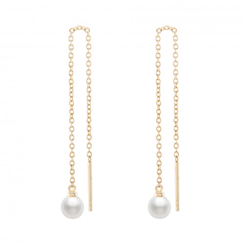 BRINCOS PRATA PEARLS CHAIN GOLD UK.BR.1204.0155