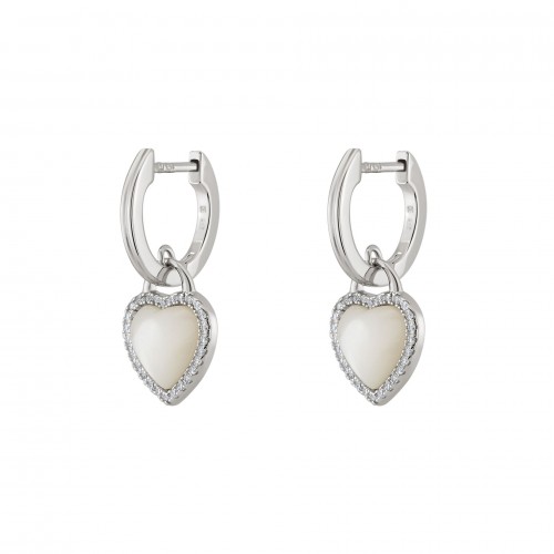 BRINCOS PRATA HEART MOTHER OF PEARL SILVER UK.BR.1204.0187