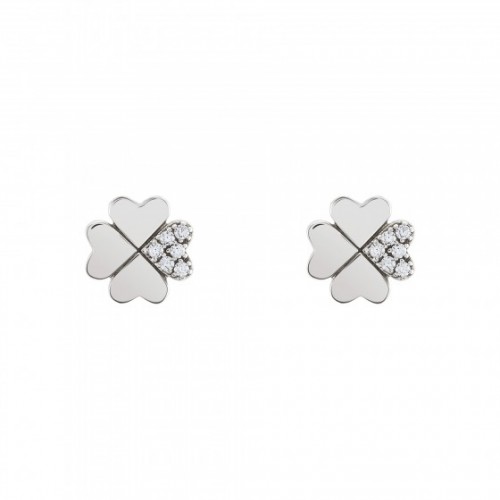 BRINCOS PRATA MEANINGFUL CLOVER UK.TN.1204.0011