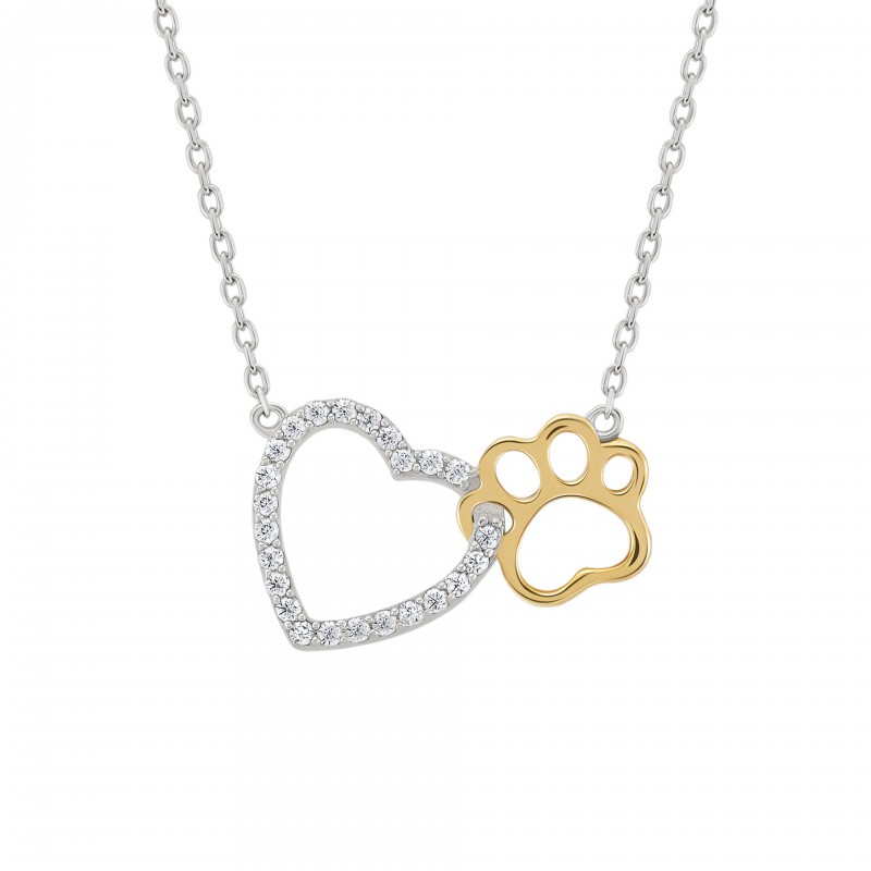 COLAR PRATA PET HEART UK.CL.1205.0112