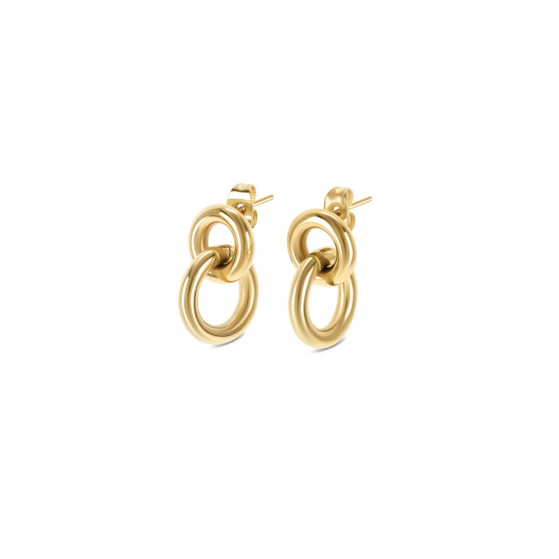 BRINCOS AÇO SENHORA LUMINOUS CIRCLE GOLD OJLE01G