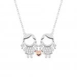 COLAR PRATA MEANINGFUL SILVER GIRL & GIRL UK.CL.1110.0007