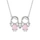 COLAR PRATA GIRL & GIRL PINK UK.CL.1110.0021