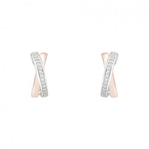 BRINCOS PRATA LOVE IN ROSE CONNECTED CIRCLE UK.BR.1208.0001