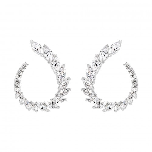 BRINCOS PRATA LEAF CIRCLE UK.BR.1206.0035