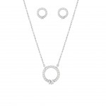PACK PRATA COLAR E BRINCOS CLASSY & CHIC CIRCLE SILVER UK.PK.1206.0006