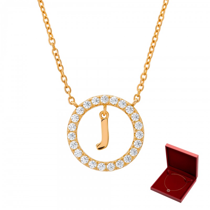 COLAR PRATA LETTER IN CIRCLE J UK.CL.1204.0298
