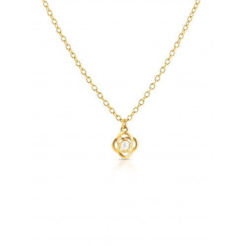 COLAR AÇO SENHORA ROSE PETITE PEARL GOLD OJRN02D