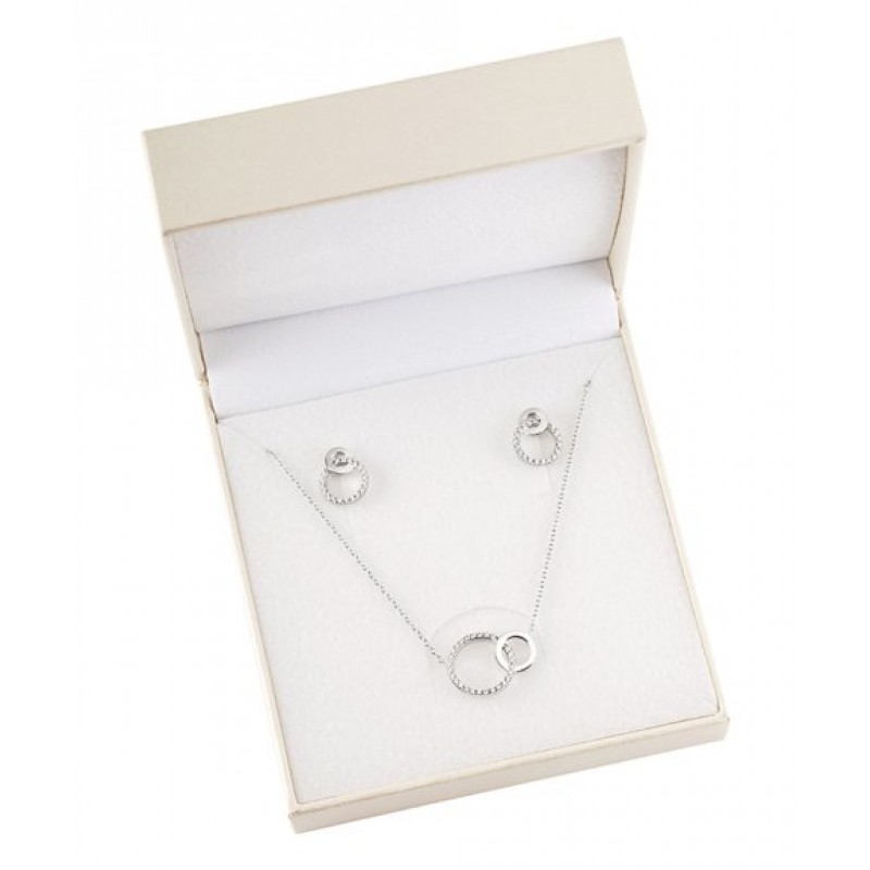PACK COLAR E BRINCOS PRATA VALENTINES 2021 SILVER UK.PK.1204.0011