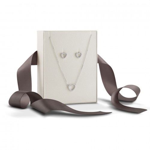 PACK COLAR E BRINCOS PRATA MEANINGFUL HEARTS UK.PK.1205.0002