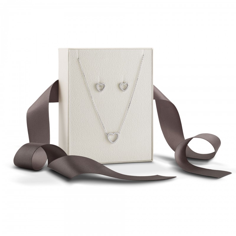 PACK COLAR E BRINCOS PRATA MEANINGFUL HEARTS UK.PK.1205.0002