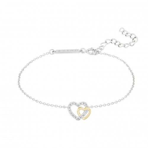 PULSEIRA PRATA CLASSY & CHIC TWO HEARTS GOLD UK.PU.1204.0055