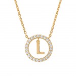 COLAR PRATA LETTER IN CIRCLE L UK.CL.1204.0299