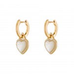 BRINCOS PRATA HEART MOTHER OF PEARL GOLD UK.BR.1204.0186