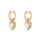 BRINCOS PRATA HEART MOTHER OF PEARL GOLD UK.BR.1204.0186