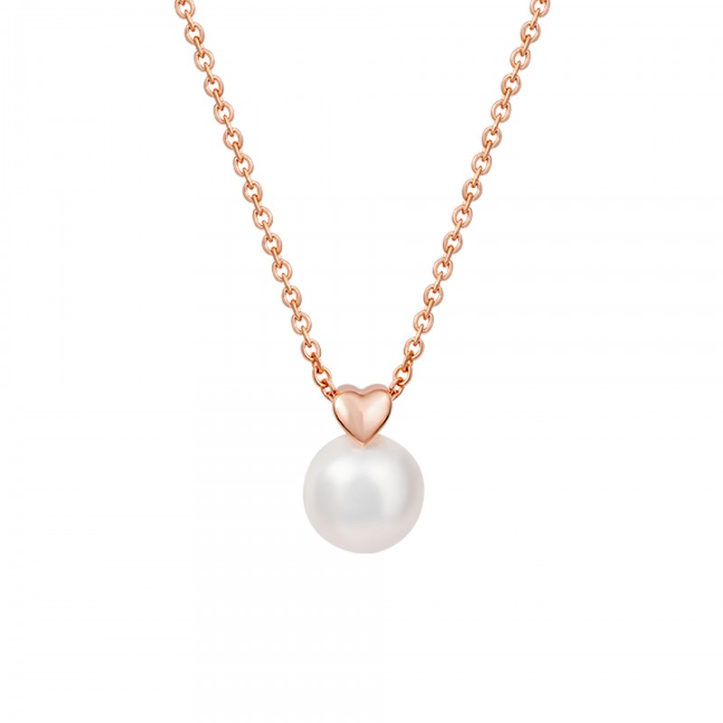 COLAR PRATA LOVE IN ROSE HEART & PEARL UK.CL.AE0002.00.00