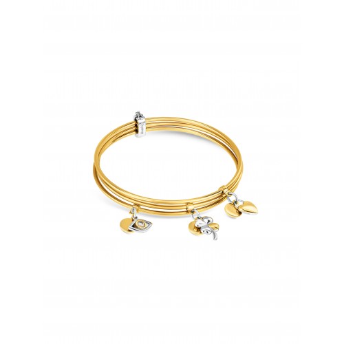 SET ESCRAVAS AÇO BLESSING TRIPLE LIGHT BICOLOR OJSET14SG