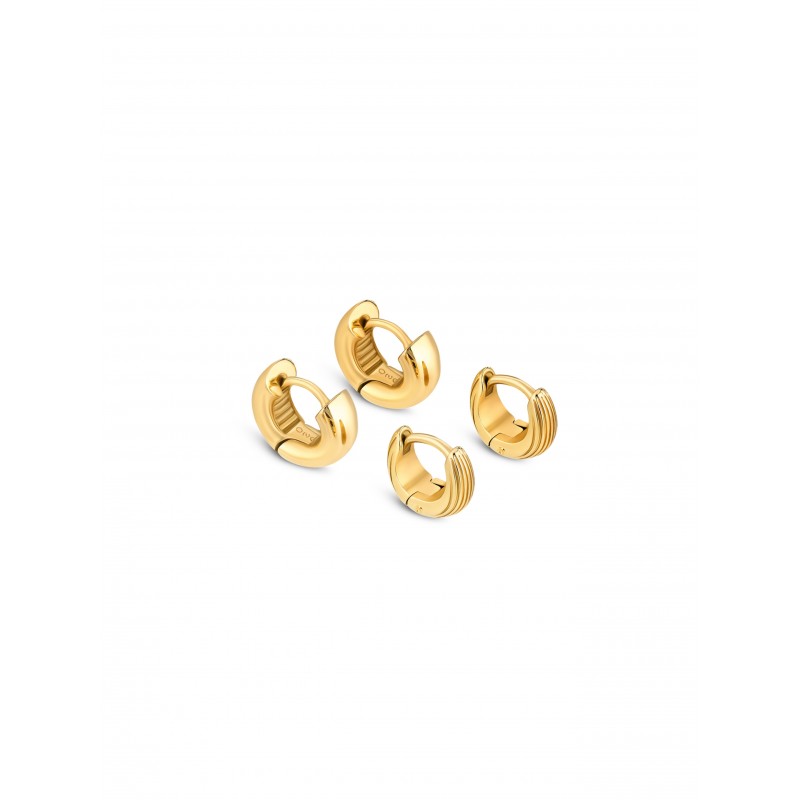 SET BRINCOS AÇO PLISSÉ GOLD OJSET21G
