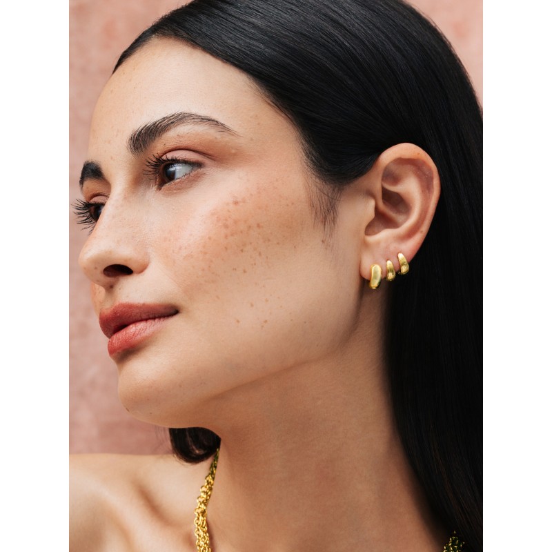 SET BRINCOS AÇO PLISSÉ GOLD OJSET21G