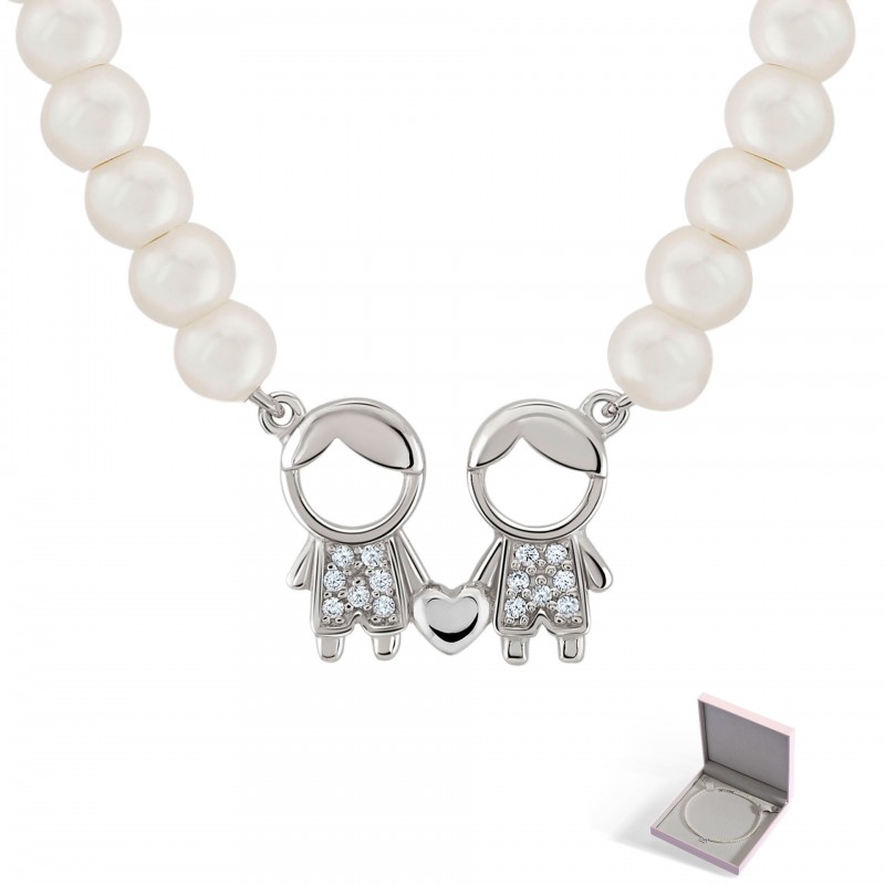 COLAR PRATA PEARLS GIRL UK.CL.1110.0034