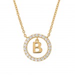 COLAR PRATA LETTER IN CIRCLE B UK.CL.1204.0290