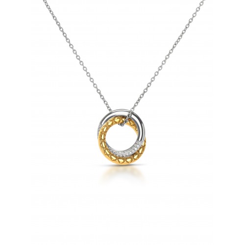 COLAR AÇO SENHORA DELIGHTFUL CIRCLE  BICOLOR OJDFN01SG