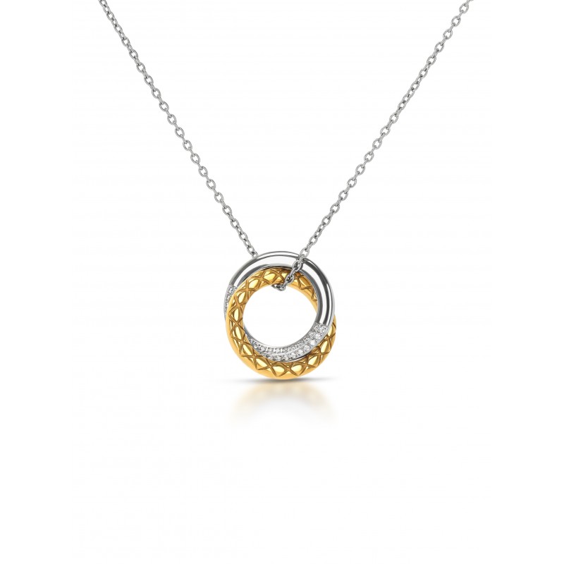 COLAR AÇO SENHORA DELIGHTFUL CIRCLE  BICOLOR OJDFN01SG