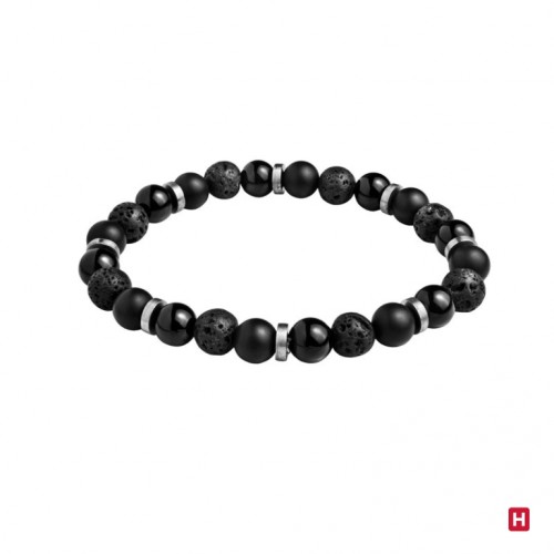 PULSEIRA AÇO BLACK LAVA STONE 7HSS1130346H