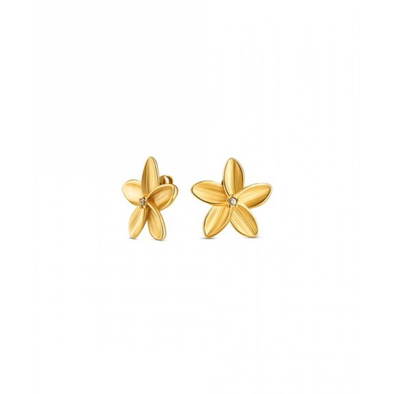 BRINCOS AÇO SENHORA FLEUR GOLD OJPFE02