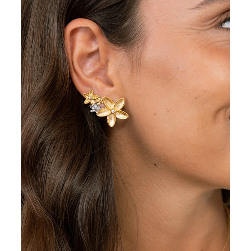 BRINCOS AÇO SENHORA FLEUR GOLD OJPFE02
