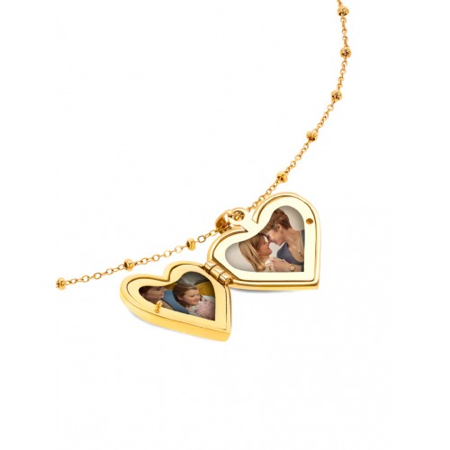 RELICÁRIO AÇO SENHORA HEART MEMORIES GOLD OJNN71G