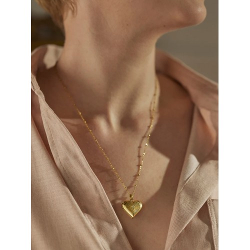 RELICÁRIO AÇO SENHORA HEART MEMORIES GOLD OJNN71G