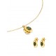 SET COLAR & BRINCO AÇO BIRTHSTONE MAY OJSET24G05