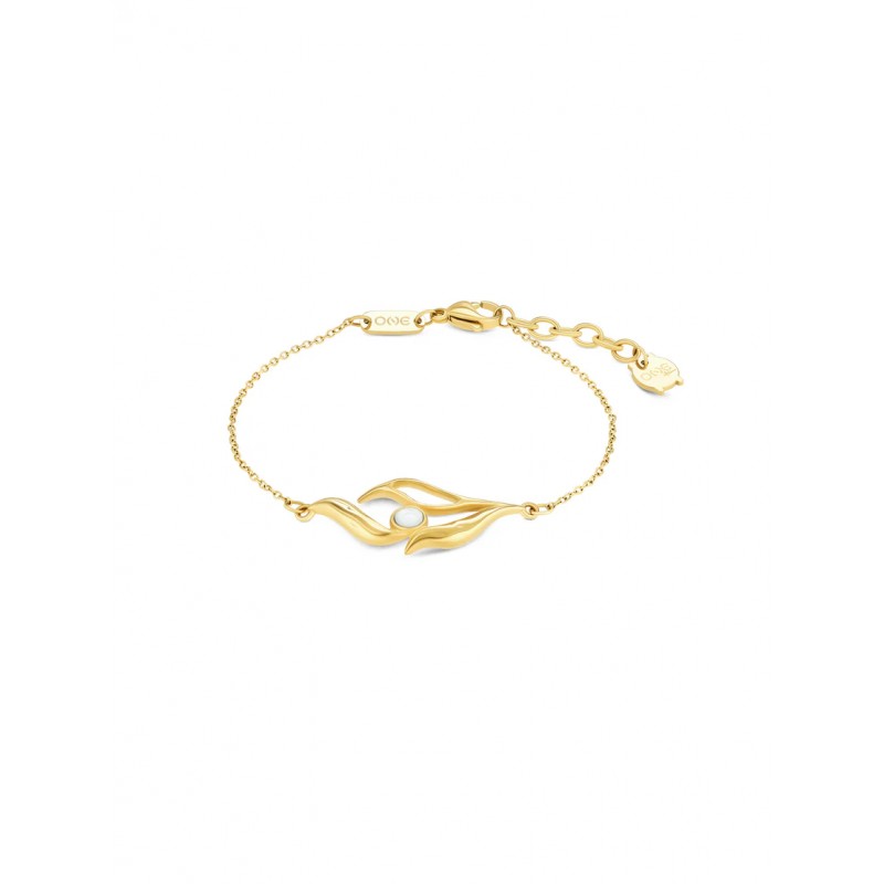 PULSEIRA AÇO SENHORA MARGOT FALLING LEAVES GOLD OJATB04D